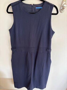 J. McLaughlin Navy Sleeveless Sheath with Waist Tabs